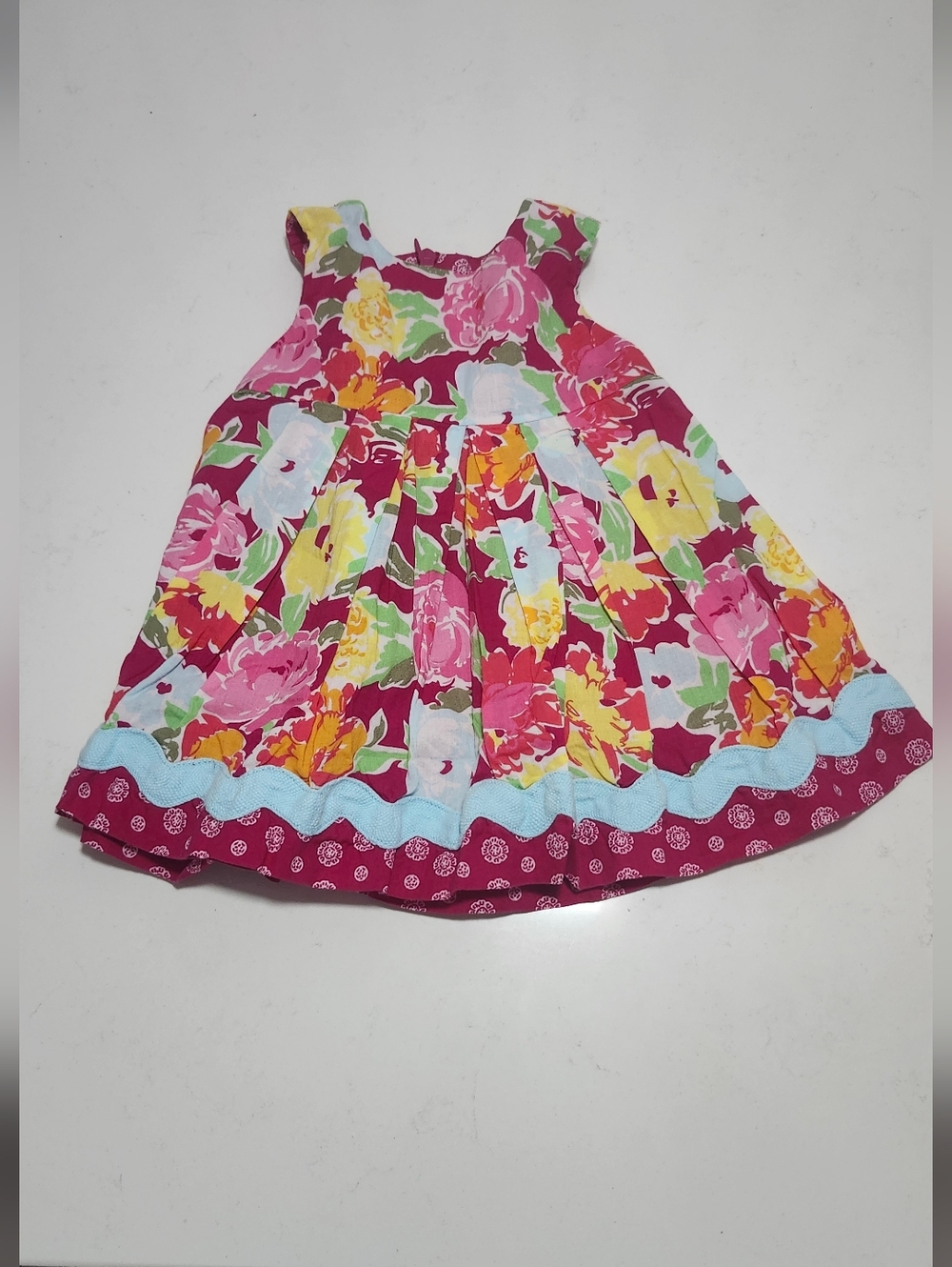 The Children's Baby Girls Floral Party Dress Pink Yellow 3-6M